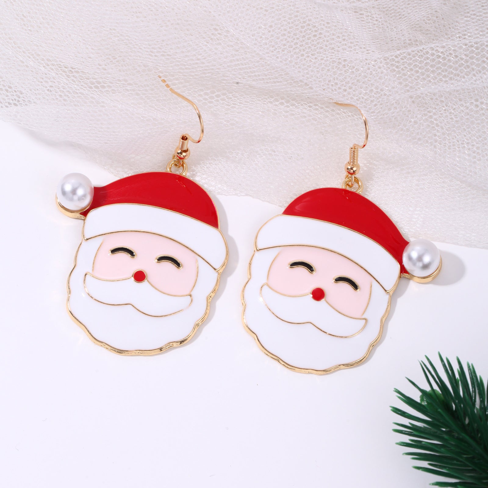 Wholesale Christmas Creative Cartoon Cute Alloy Santa Claus Earrings
