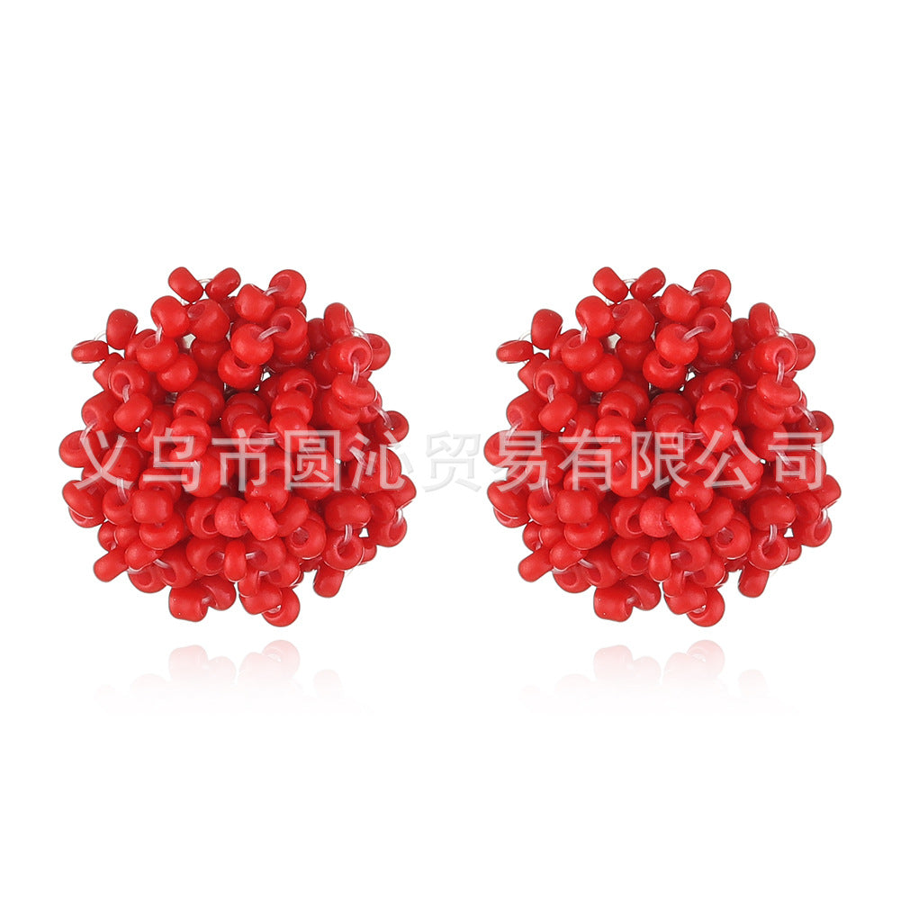 Wholesale Small Seed Bead Earrings Simple Ball Geometric Earrings