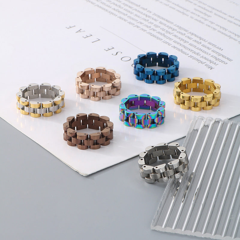 Wholesale Titanium Steel Ring Personality Hip-hop Stainless Steel Simple Style Rings