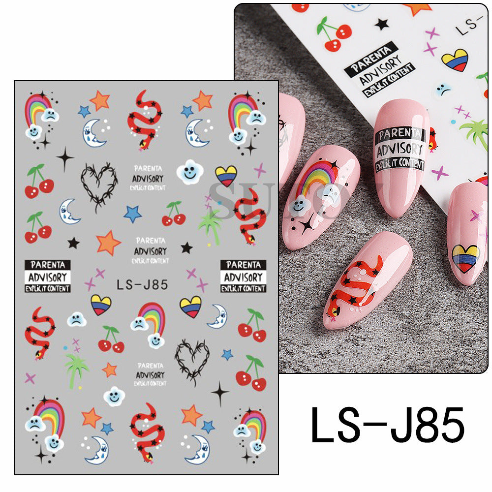 Wholesale 3pcs cartoon ghost pumpkin nail stickers nail stickers