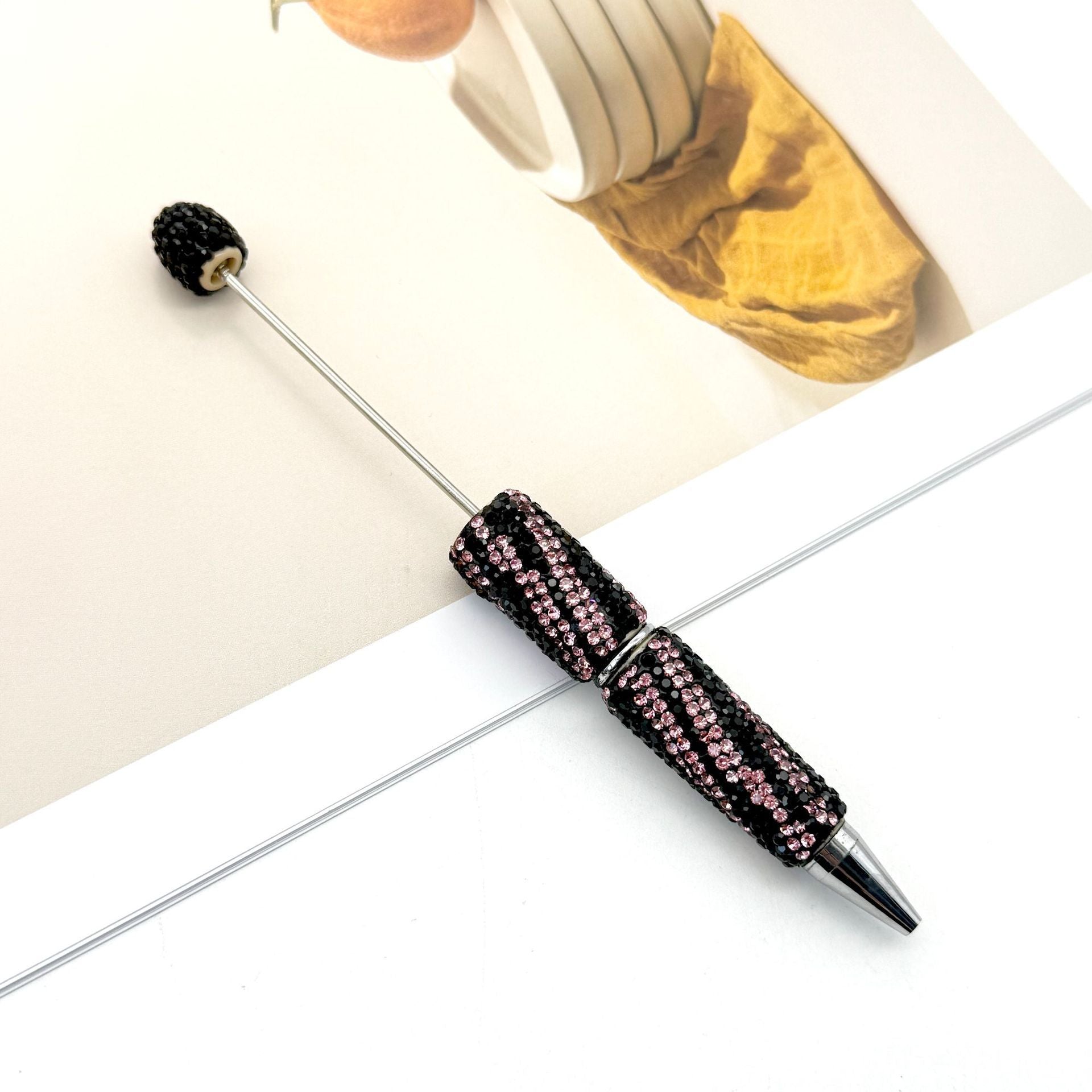Wholesale Zebra Stripe Pattern Fully Encrusted with Rhinestones Fancy Beadable Pens