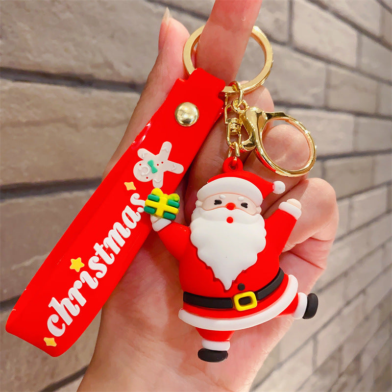 Wholesale Cartoon Christmas Gifts Plastic Doll Keychains