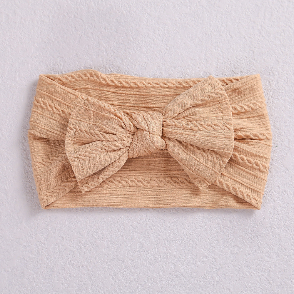 Wholesale Nylon baby elastic jacquard wide bow headband