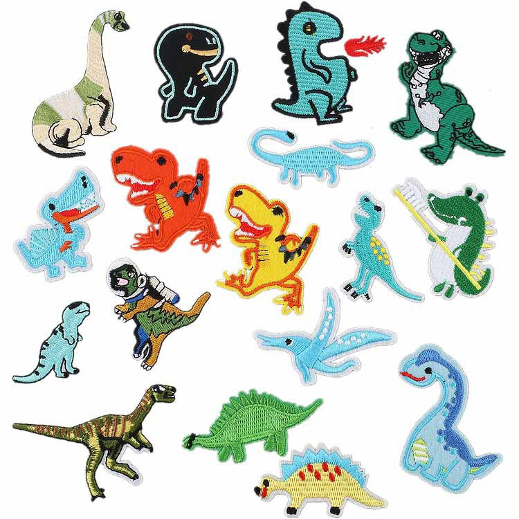Wholesale Cute Dinosaur Embroidered Patches For Kids Clothing Iron On DIY Fashion Accessory