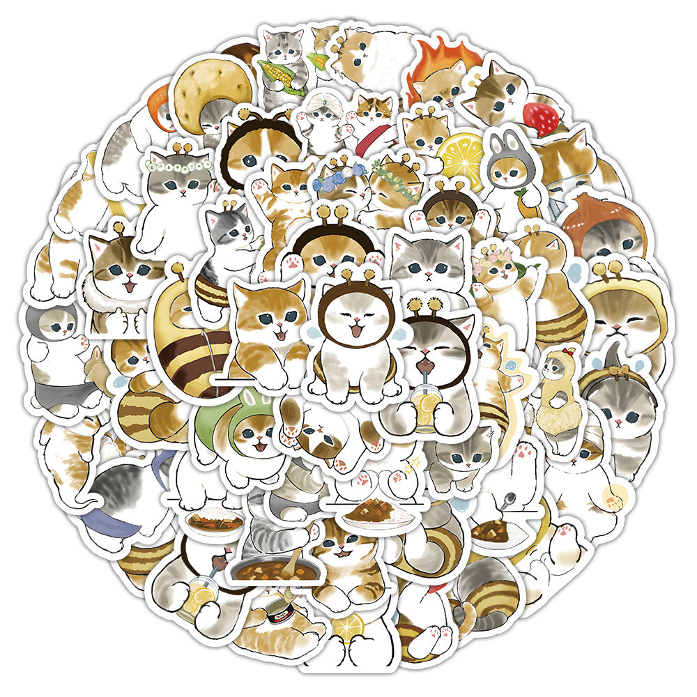 Wholesale 100 Cartoon Cute Kittens and Puppies Waterproof Vinyl Stickers