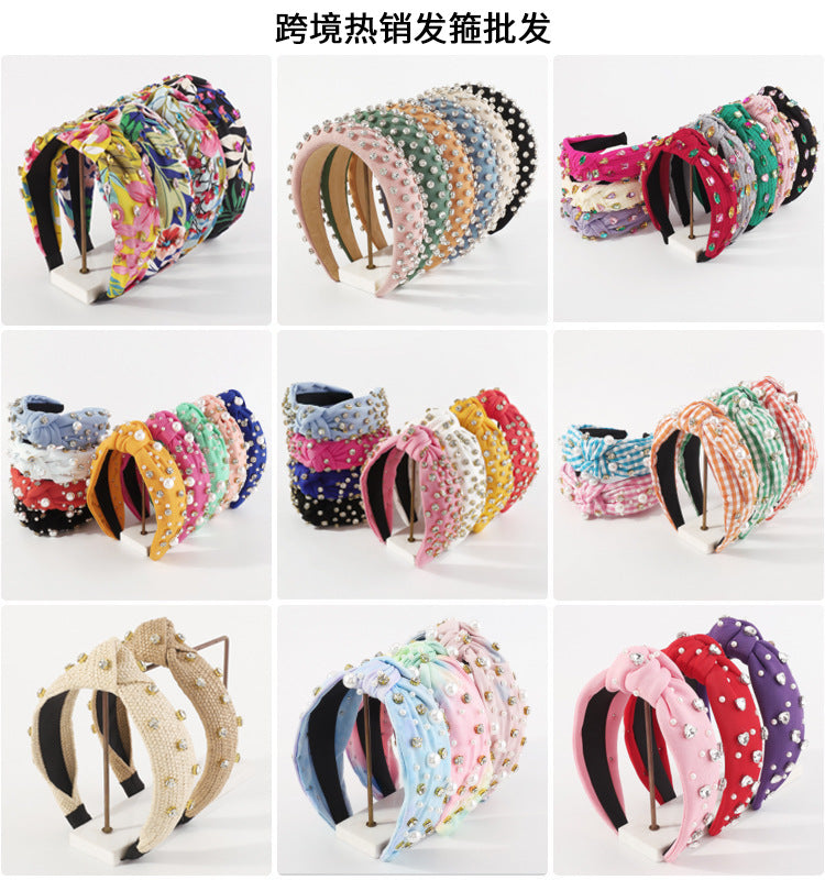 Wholesale Bow and Diamond Mesh Hairbands