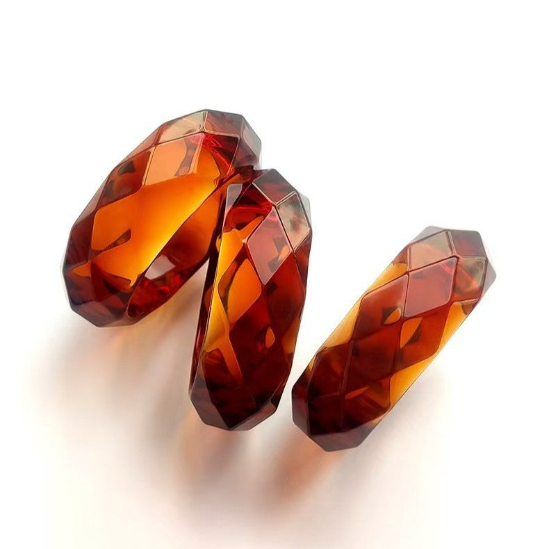 Wholesale Three-dimensional Crystal Imitation Colorful Acrylic Shaped Wide Textured Environmentally Friendly Bracelet