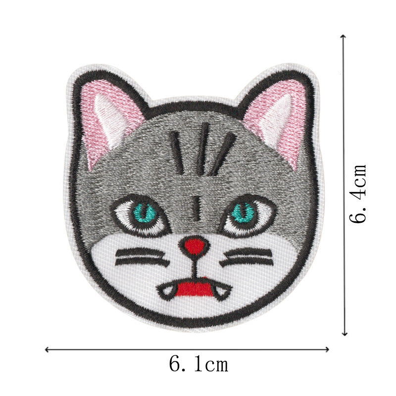 Wholesale Embroidered Cat Patch Set Of 9 Heat Melt Glue Chic DIY Clothing Accessory