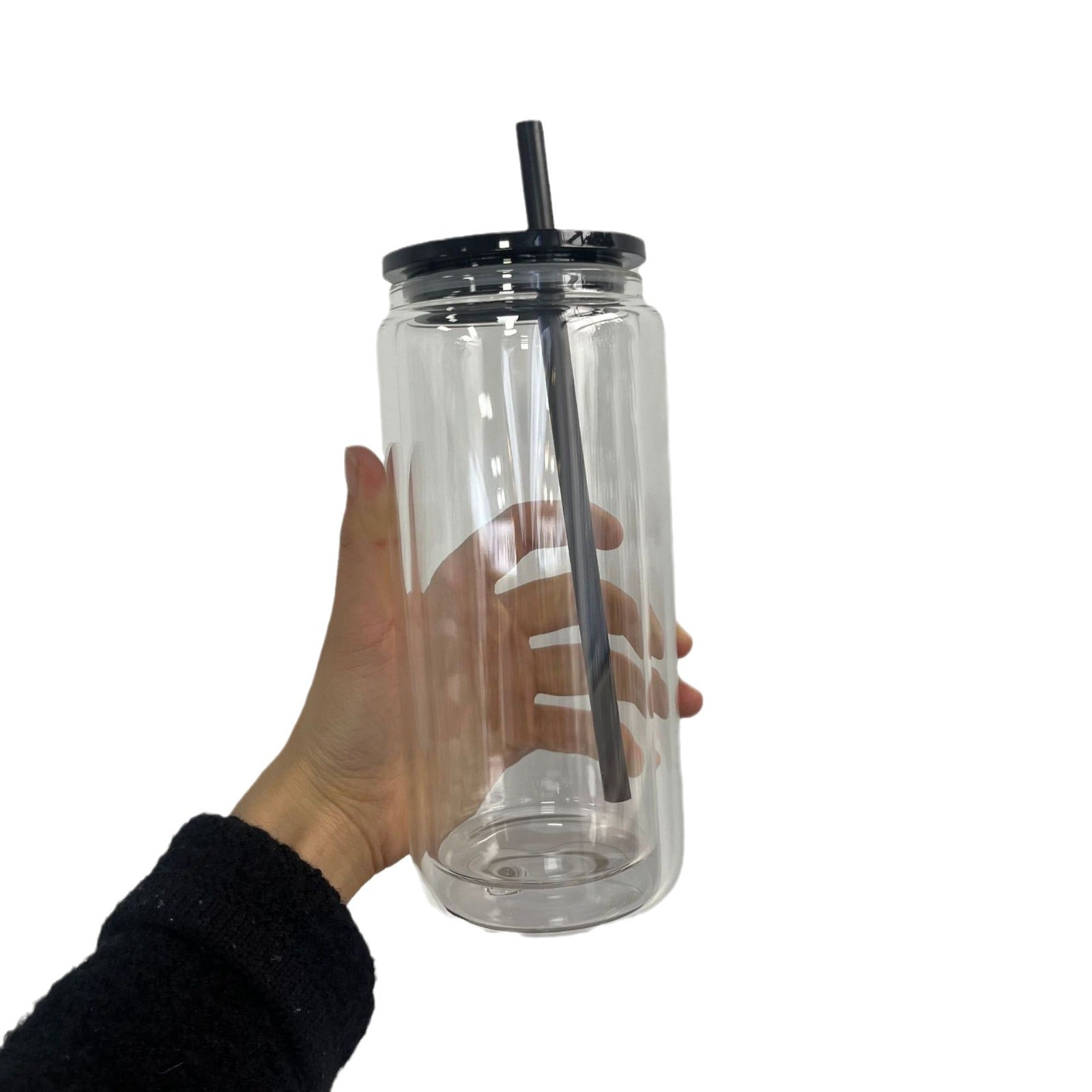 Wholesale Snowball Cup Double Layer Glass Cup 16oz Perforated Thermal Sublimation Mason Cup Cola Straw & 25oz & 20oz Glass Cup Can Be DIY and Can Be Stickered