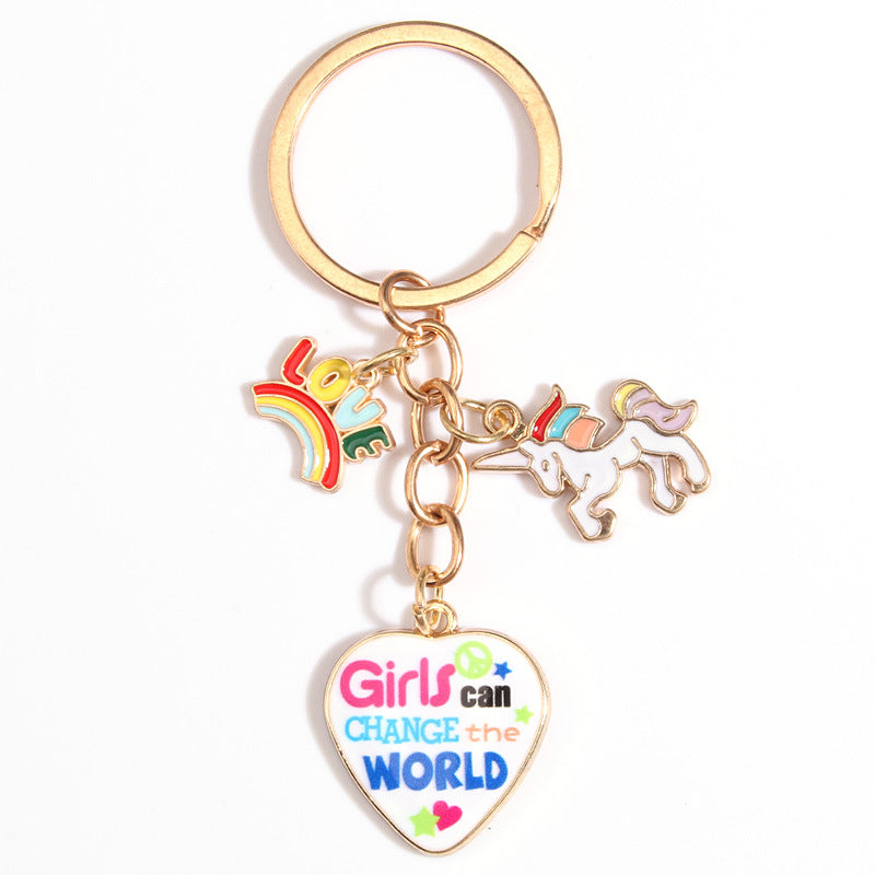 Wholesale Cartoon Rainbow Horse Unicorn Keychains