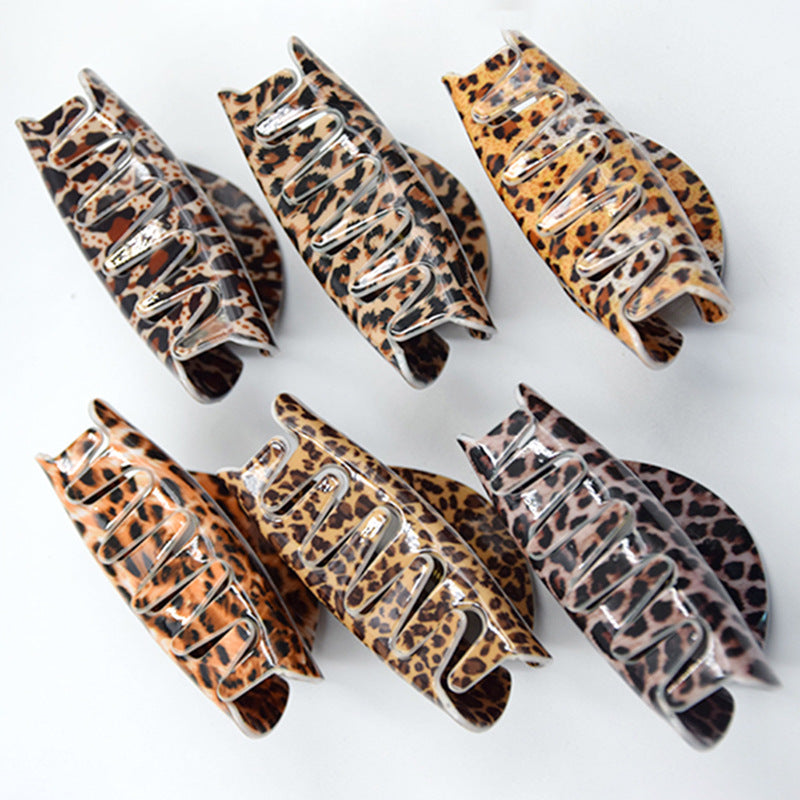 Wholesale Large Acrylic Leopard Print Hair Clips