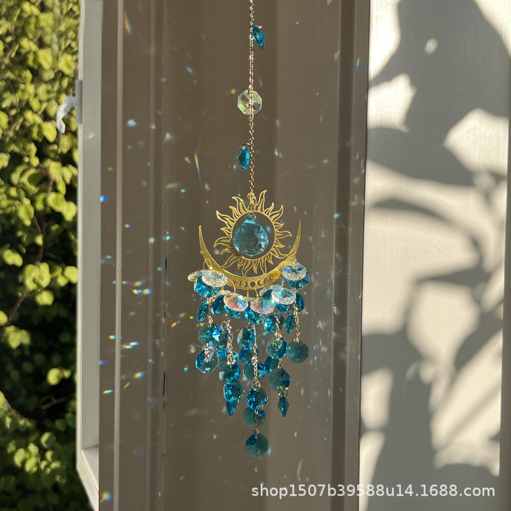 Wholesale Devil' s Eye Sun Moon Crystal Wind Chime
