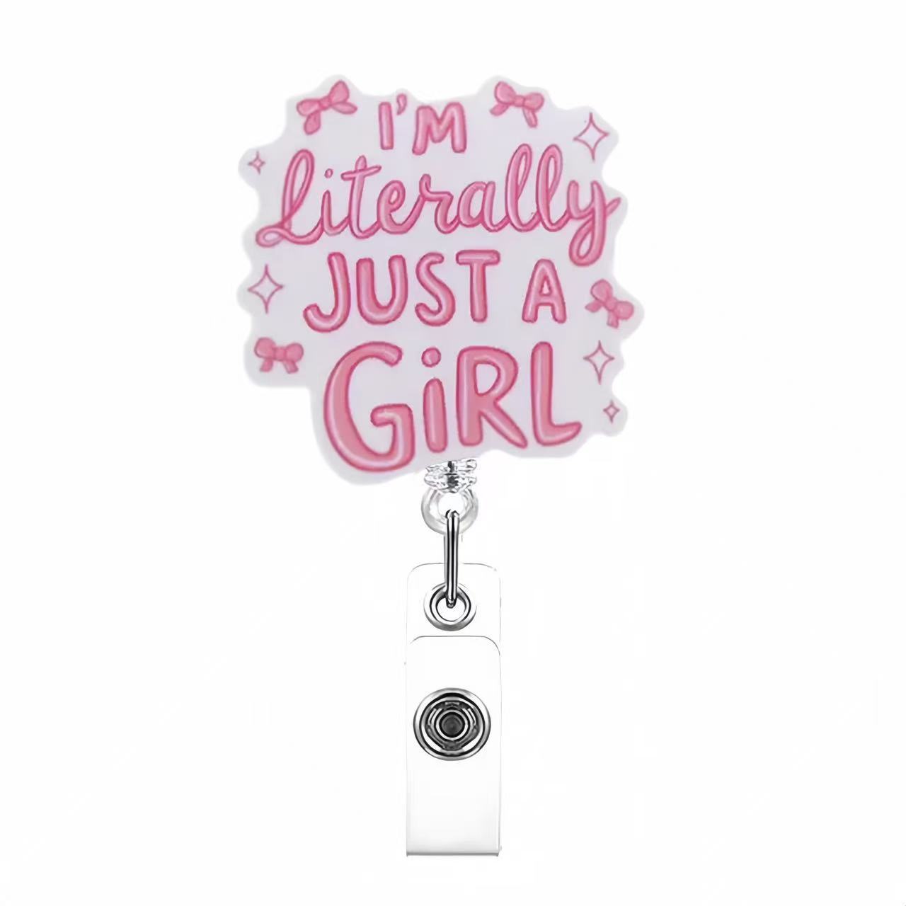 Wholesale Acrylic easy-open buckle medical name tag accessory retractable clip Badge Reels