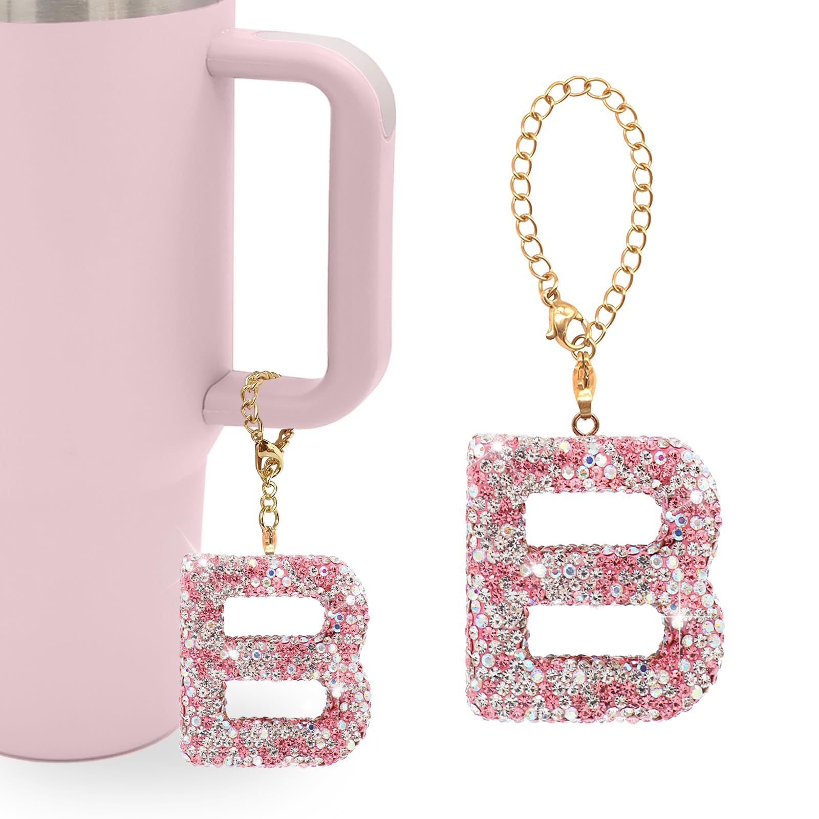 Wholesale Pink Diamond English Letter Water Cup Chain Pendant Cup Accessories