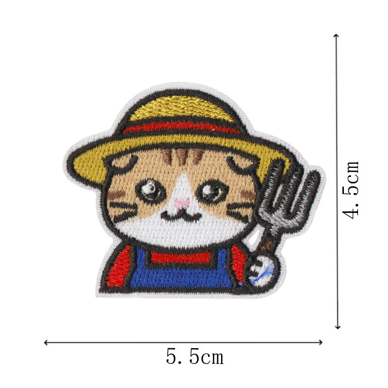 Wholesale Cat Embroidery Patch Set Iron On DIY Decorative Badges For Pencil Case And Pants Trendy Gift Boutique Resale