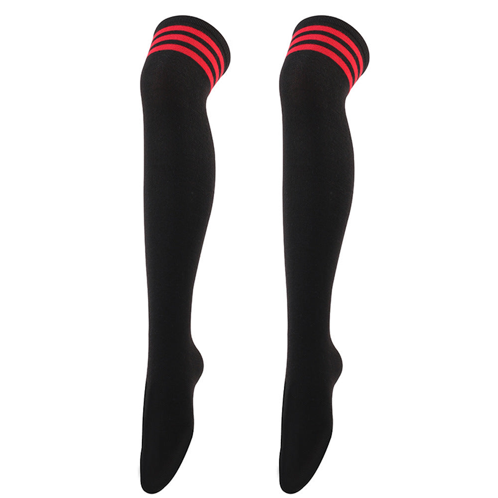 Wholesale Three-bar Over-the-knee High Striped Dance Socks