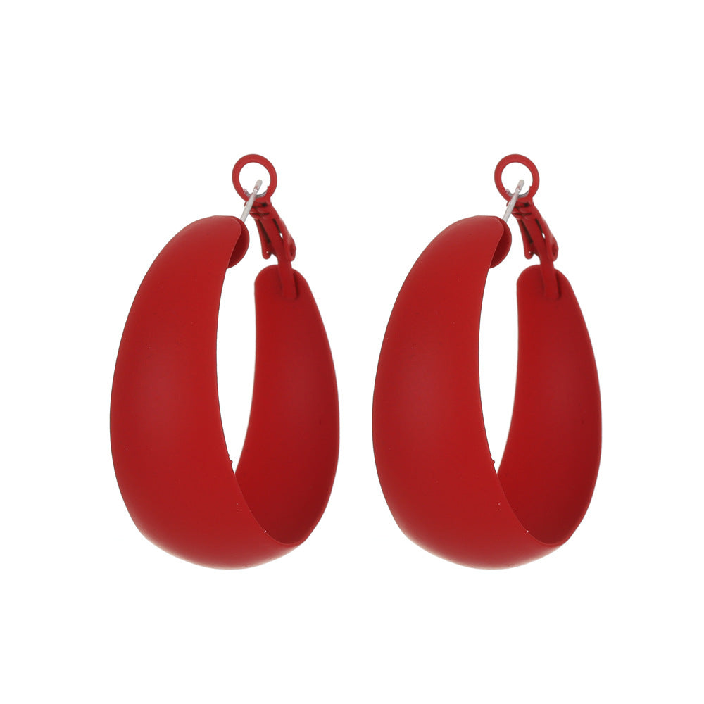 Wholesale Retro exaggerated large earrings with colorful C-shaped earrings