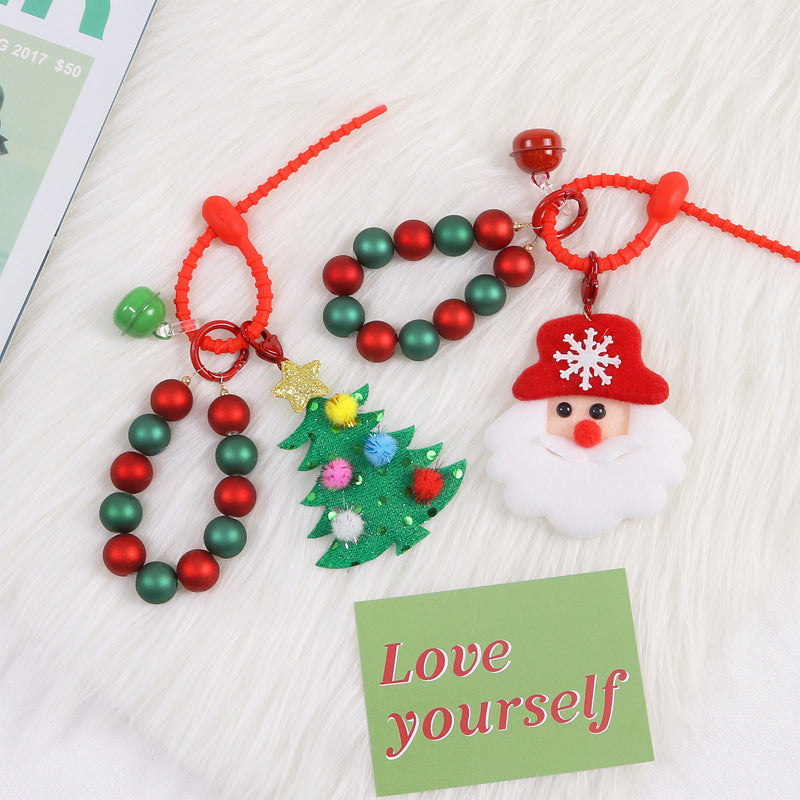 Wholesale Christmas Round Bead Keychain