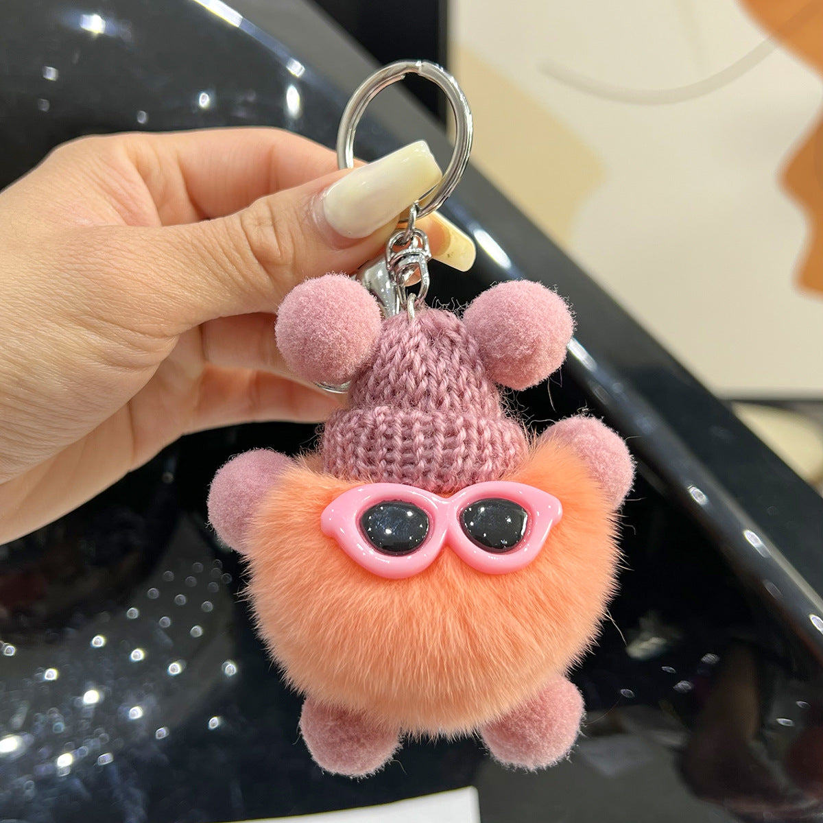 Wholesale Cute Cartoon Plush Ball Keychains