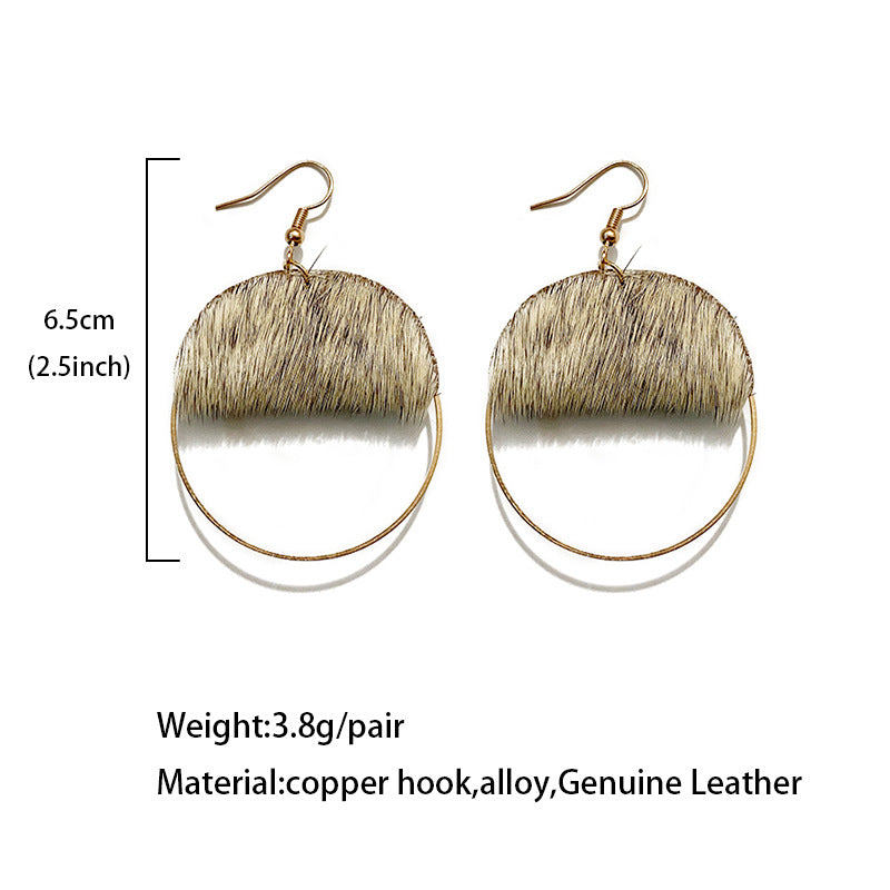 Wholesale Leather Western Style Trendy Patchwork Bohemian Style Atmospheric Fashion Earrings
