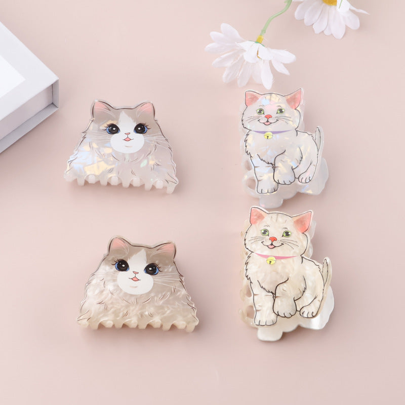Wholesale New French Rhinestone Cat Hair Claw Clip Acrylic Hollow Women S Hair Accessory Cute Everyday Styling For Boutique Resale
