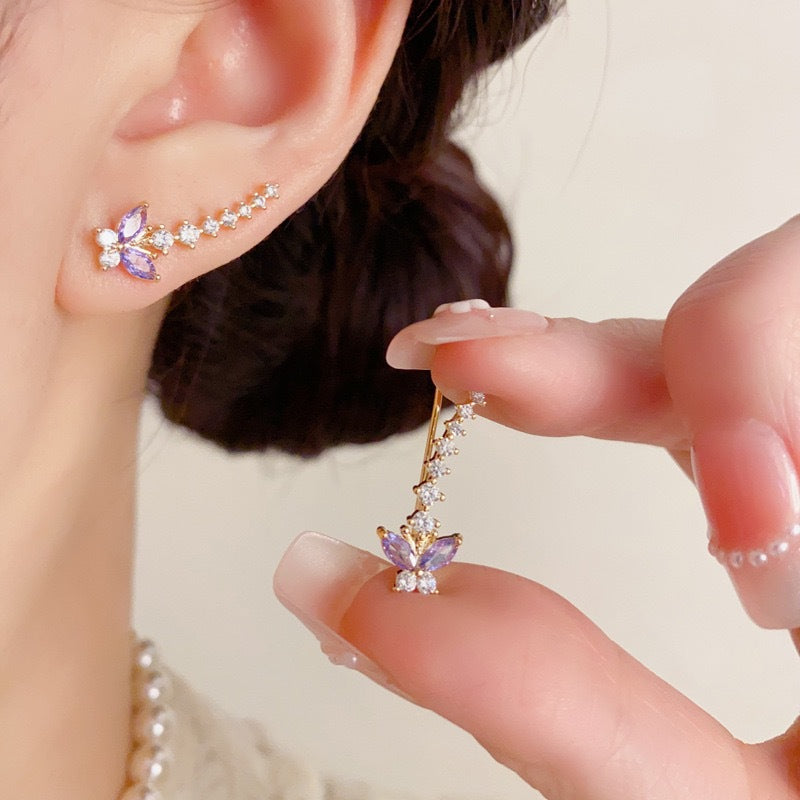Wholesale Big Dipper Zircon Stud Earrings Silver Tone Trendy Jewelry Accessory For Everyday Wear And Boutique Resale