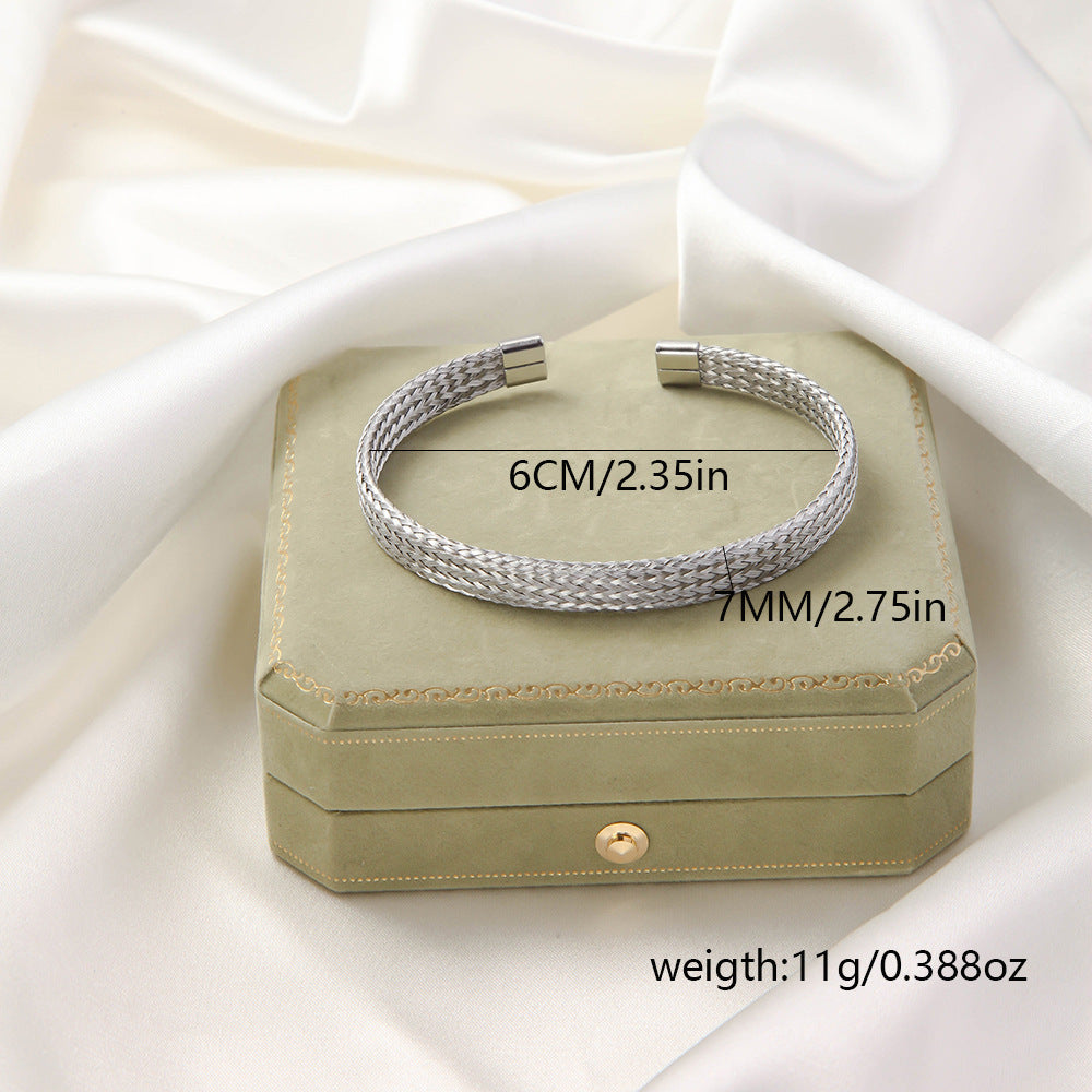 Wholesale Woven Fried Dough Twists titanium steel bracelet
