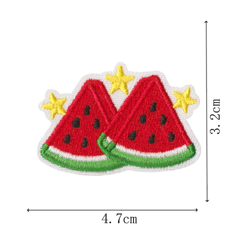 Wholesale 9Pc Watermelon Embroidery Patches Iron On No Sew Appliques Summer Fruit Theme DIY Decorative For Clothes Bags