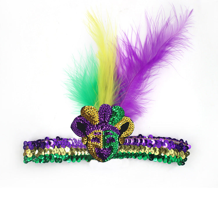 Wholesale Carnival Sequin Headbands and Feathers Headbands
