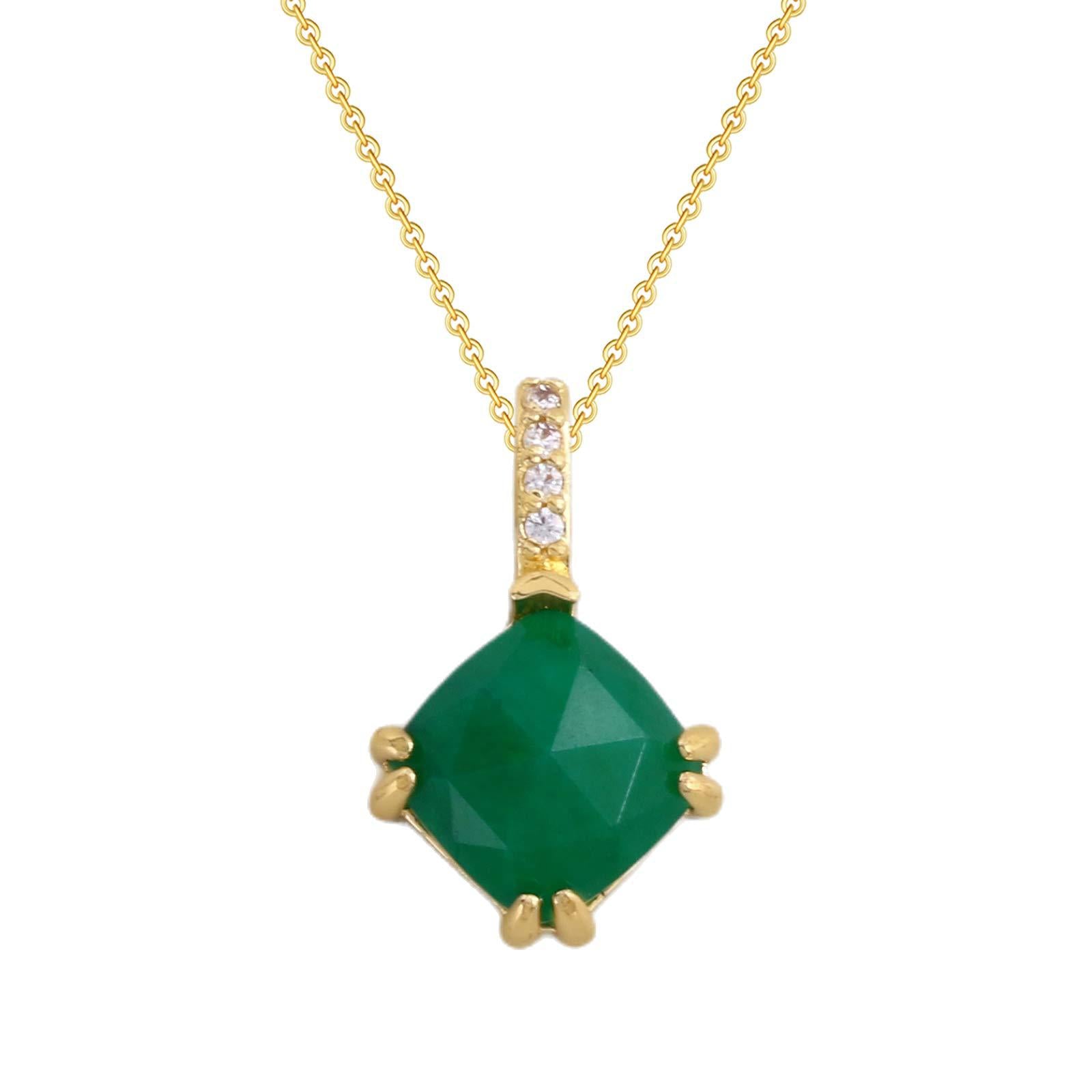 Wholesale Gold Plated Collarbone Necklace With Aventurine Black Agate Pendant Trendy Fashion Jewelry Gift Boutique Resale