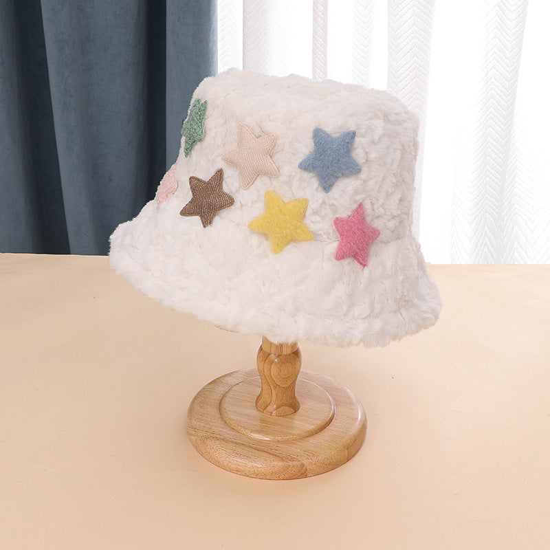 Wholesale Plush Warm Star Bucket Hat