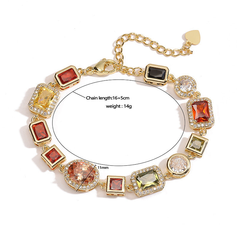 Wholesale Luxury Geometric Colored Diamond Choker Necklace