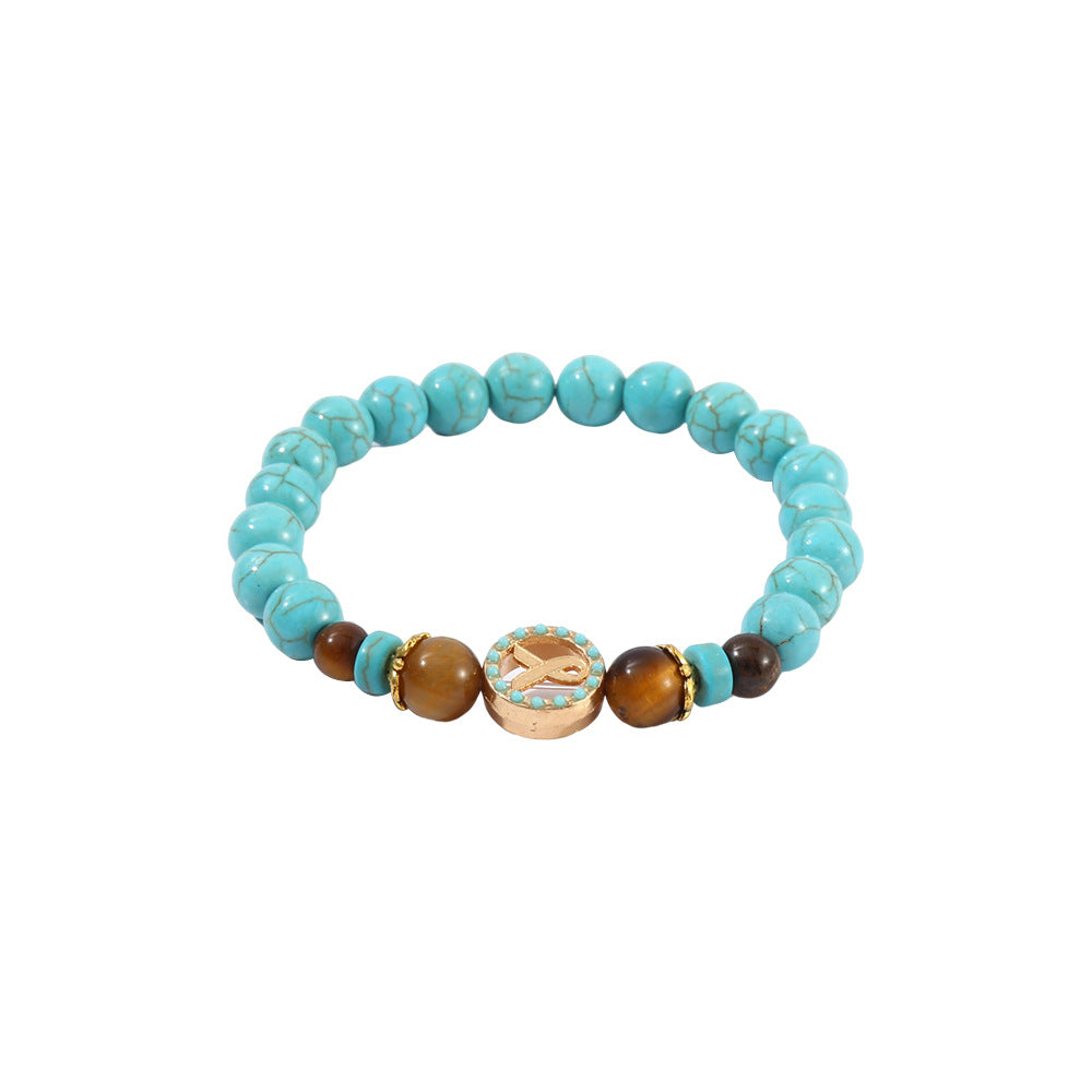 Wholesale 8mm Turquoise Cross Natural Stone Vintage Tiger Eye Stone Hand