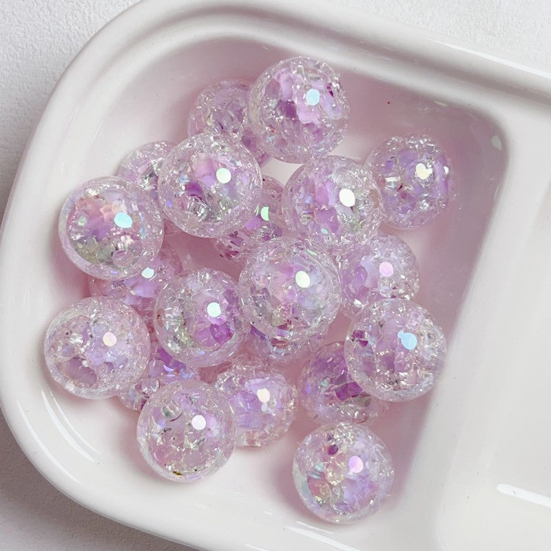 Wholesale 10pcs 16mm high quality uv electroplating burst sugar core round beads