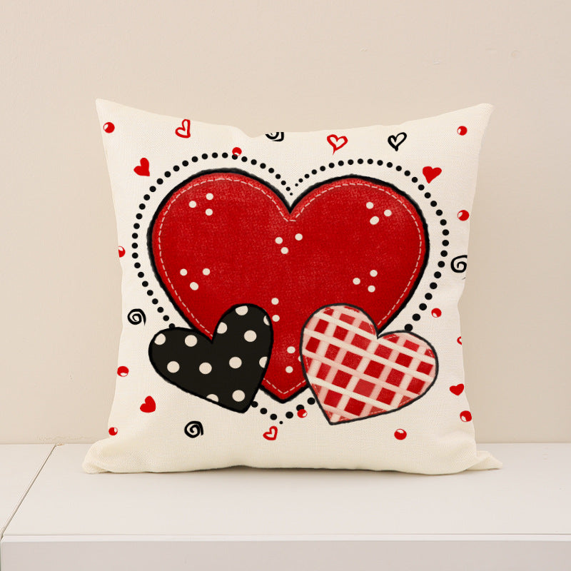 Wholesale Valentine' s Day Heart Case Love Letter Print  Waist Pillowcase