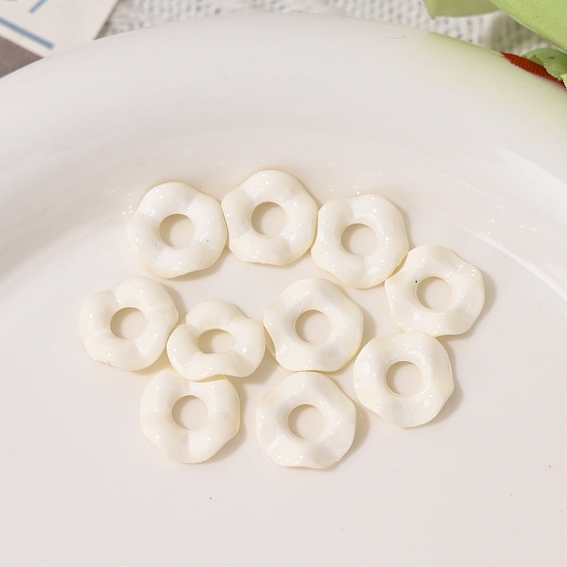 Wholesale 10pcs/pack Cute paint texture lace wave stacking small spacer beads