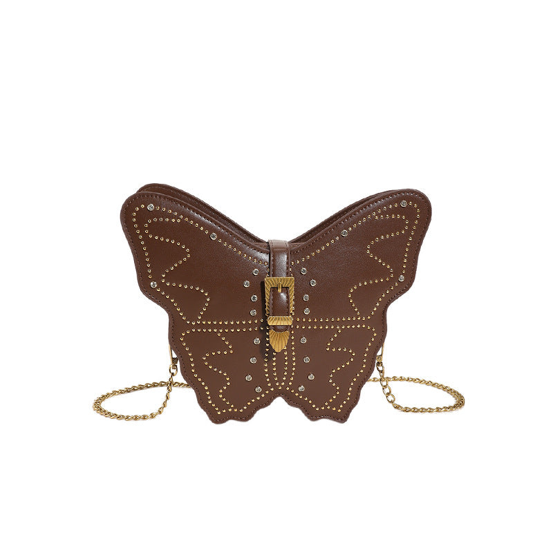 Wholesale PU Rivet Butterfly Messenger Bag