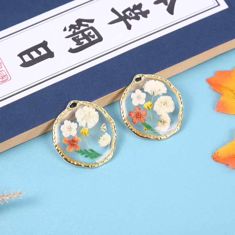 10pcs/pack Clear Resin DIY Earrings Necklace Dried Flower Plant Drip Glue