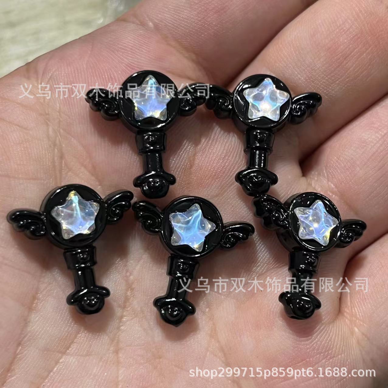 Wholesale 10pcs Paint Diamond Fairy Wand Alloy Beads
