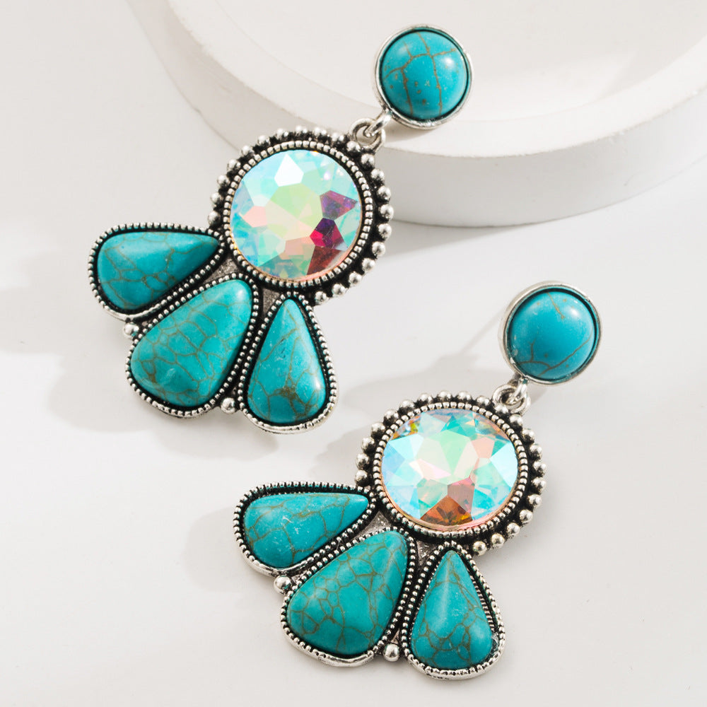 Wholesale Vintage Bohemian Turquoise Stud Earrings