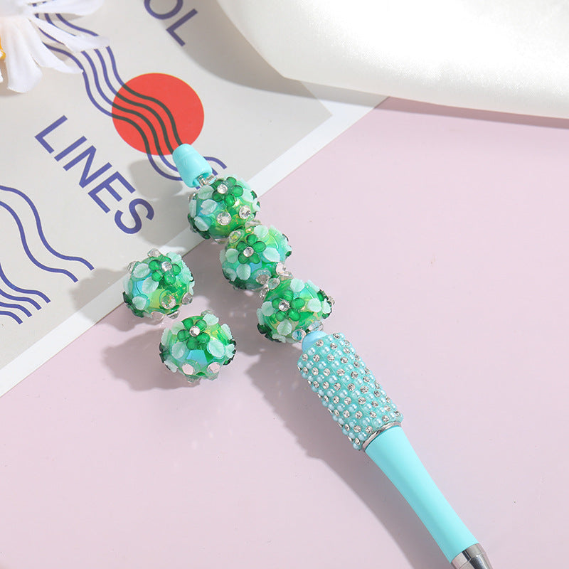 Wholesale 10pcs leaves luminous round beads straight hole handmade loose Acrylic beads
