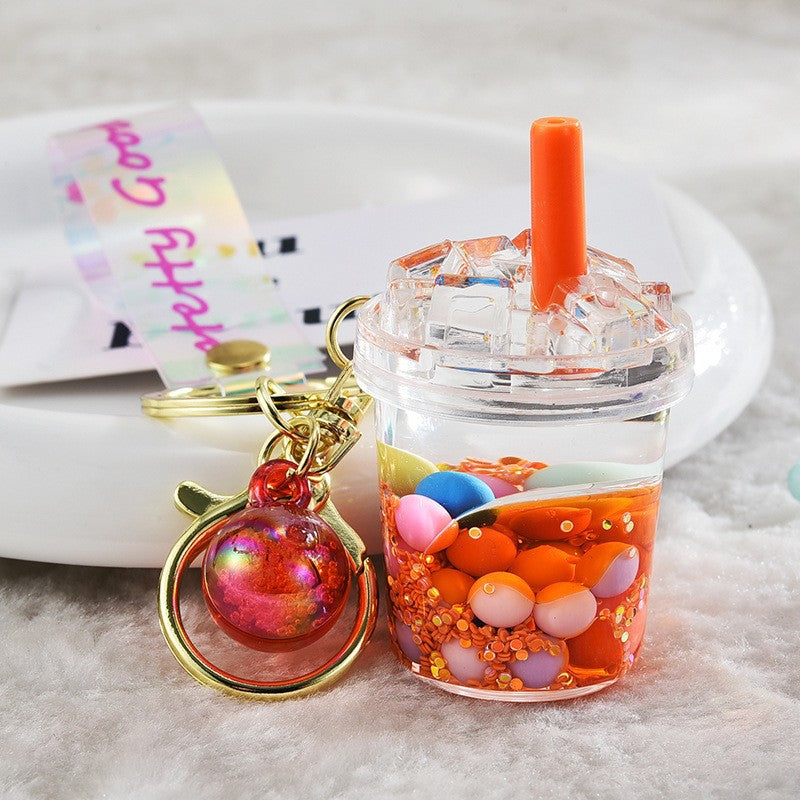 Wholesale Acrylic Liquid Sand Bottle Iceberg Cup Pendant Oil-filled Keychain