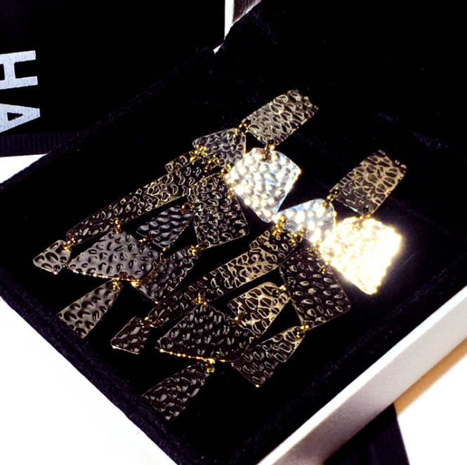 Wholesale Exaggerated Long Geometric Copper Stud Earrings