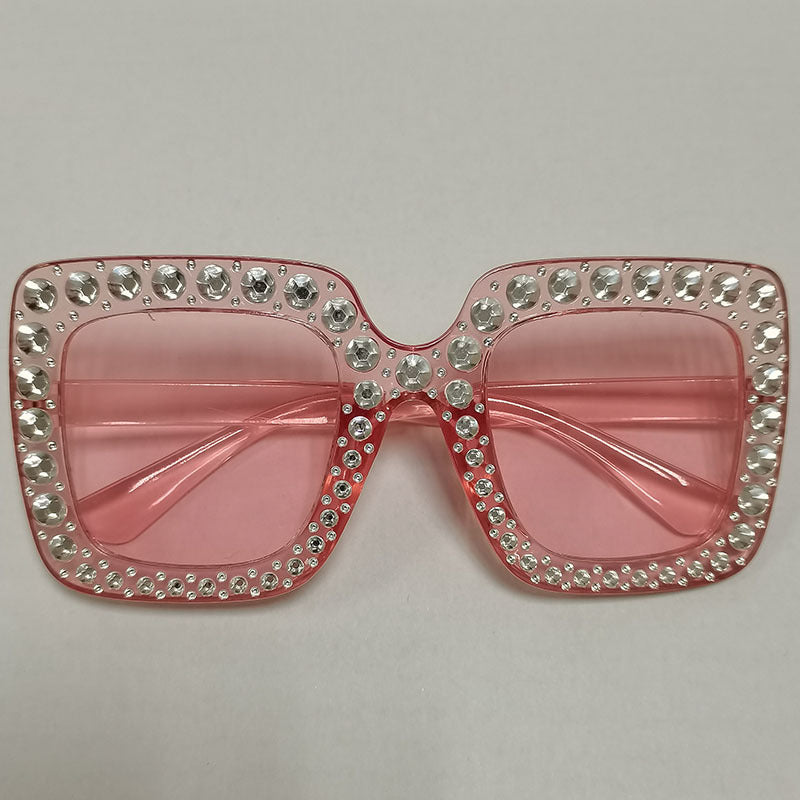 Wholesale Square Frame Diamond Retro Trendy Sunglasses