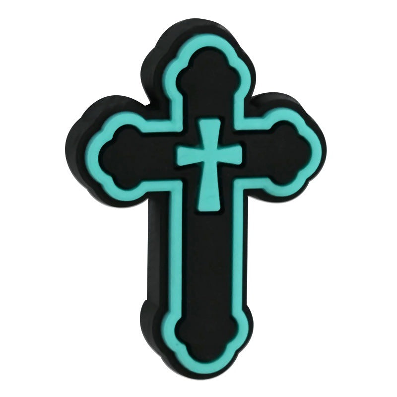 Wholesale Random 100pcs Cross Pvc Beads Cartoon  Focal Beads