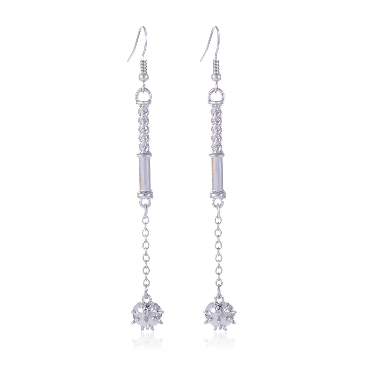 Wholesale Gothic Medieval Sword Earrings Silver Chain Cross Drop Jewelry Accessory Party Style