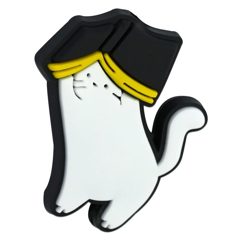 Wholesale Random 100pcs Creative Cartoon Black Cat Shape Pvc Soft Glue Beads