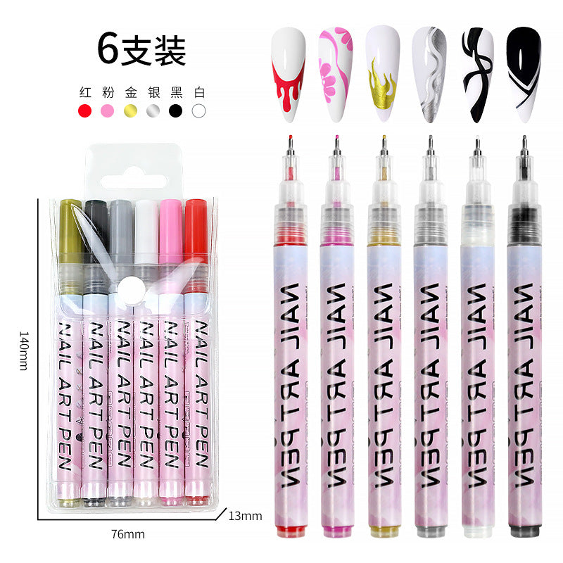 Wholesale 12 Color Nail Art Pen Painting Tracing Pen Graffiti Pen