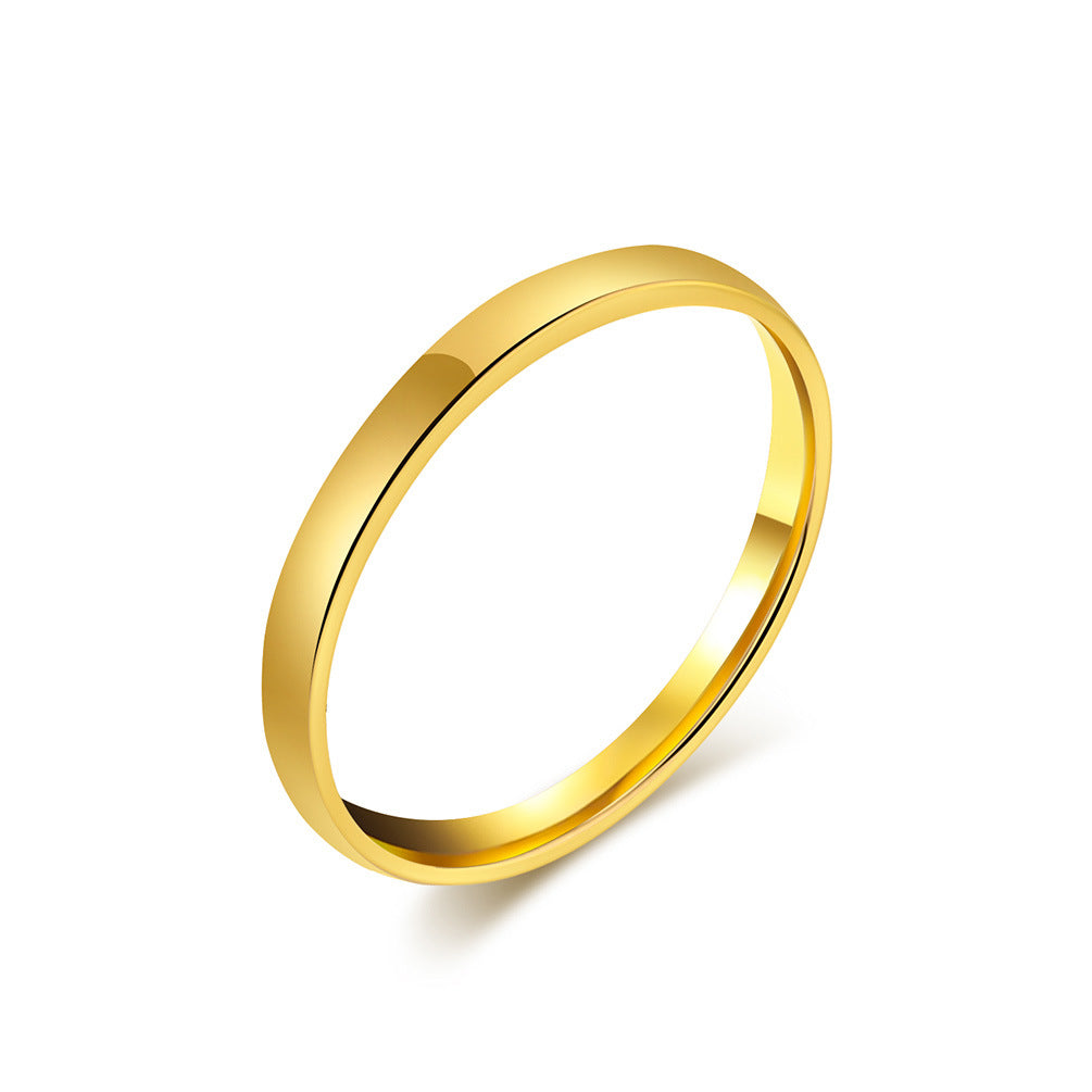 Wholesale 18K gold plated simple cool neutral style high-grade polished titanium steel tail ring