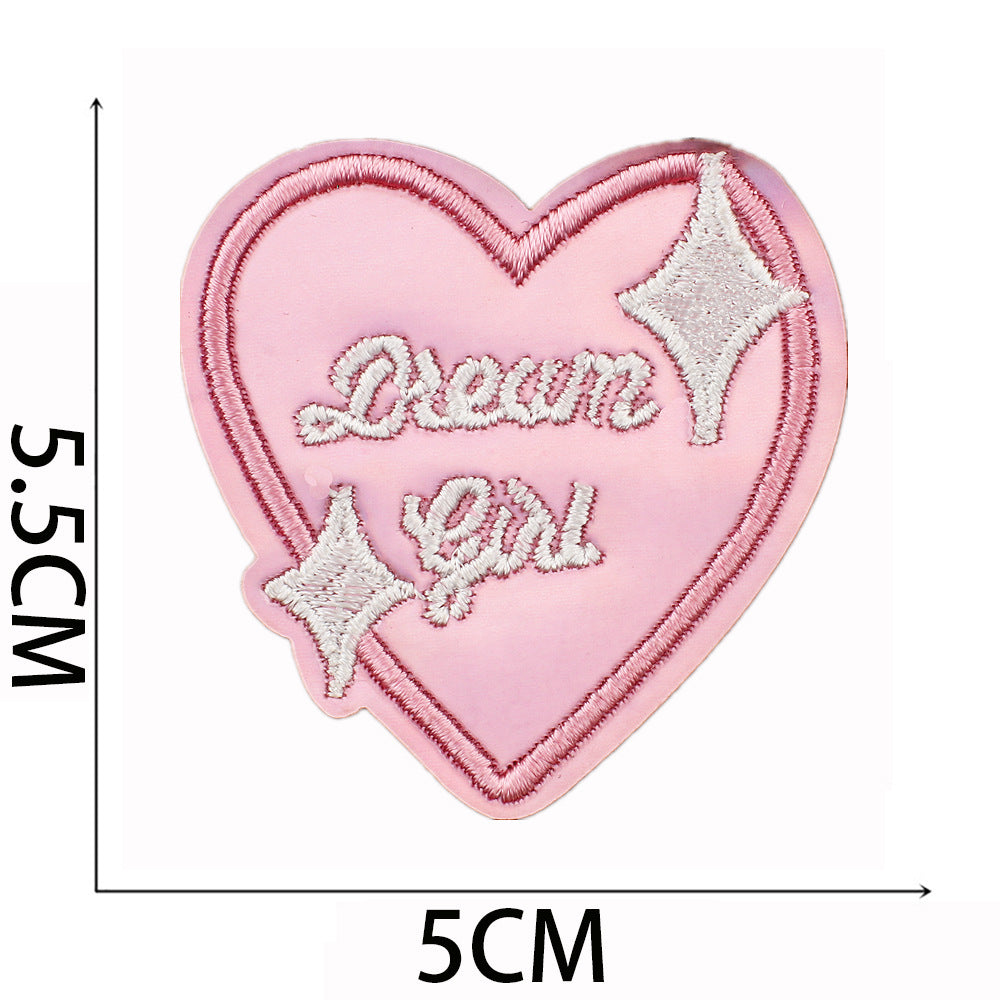 Wholesale pink cheetah mixed embroidery cloth stickers